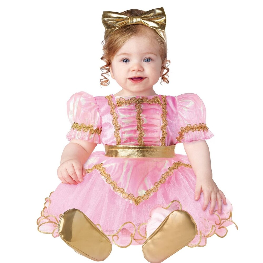 NWT Infant Pink Princess Halloween Costume Dress Headband 12-18 Months